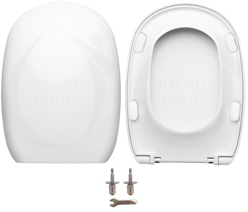HYDRO HOME Toilettensitz WC-Sitz aus Duroplast, Weiß, Modern, Made in Italy, Soft Close und Schnellverschluss