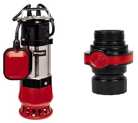 Einhell Schmutzwasserpumpe GC-DP 5010 G (500 W, 12000 l/h, max. Förderhöhe 8 m, Anschluss 42 mm, stufenlos höhenverstellbarer Schwimmerschalter, Edelstahlgehäuse, inkl. Schnellverbinder)