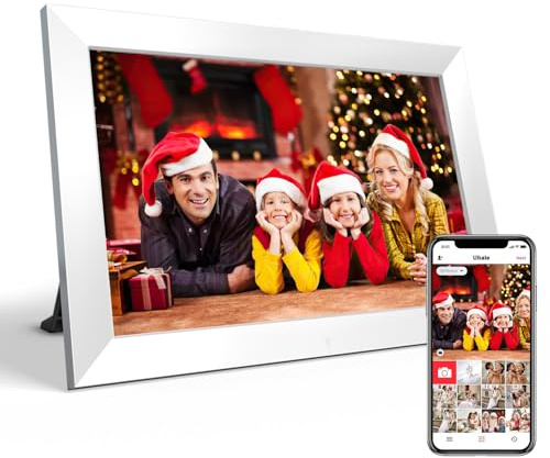 PRITOM WiFi Digital Photo Frame - 10.1 inch Digital Picture Frame HD IPS Touch Screen,32GB Storage, Auto-Rotate,Share Photos or Videos via Email or App (white)