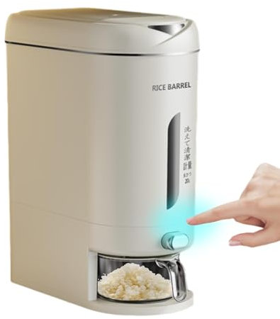 yupeuooe Reis Vorratsbehälter, Küche Aufbewahrung Reiskornspender, Reisspender 10L/20L, Großer Müslispender, Versiegelte Rice Dispenser mit Deckel, Getreideeimer für Küche Reis Sojabohnen Müsli