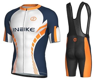 INBIKE Maillot con Mangas Cortas Ciclismo Hombre + Cullotes Cortos Conjuntos de Ciclismo para Hombre Deportes al Aire Libre