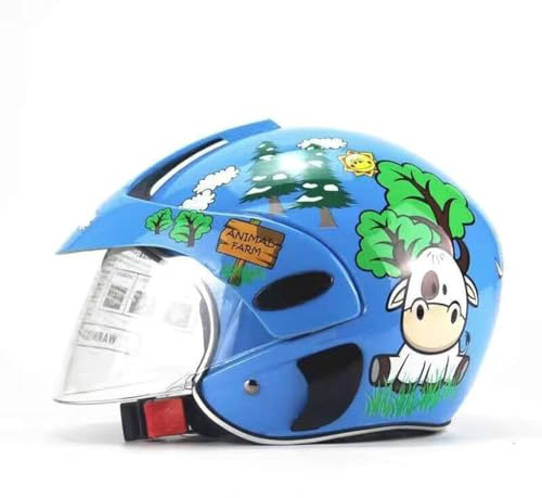 DOT Approved Cool Kids Small Half Shell Helmet Electric Retro Motorcycle 3/4 Youth Scooter Children's Cute Go-Kart ATV-Helmet Cruiser Moped for 3-12 Years Old