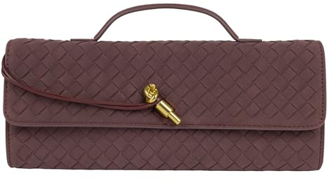 Gewebte Geldbörse für Damen, Abendtasche, Clutch, gewebtes Leder, Umhängetasche, formelle Abendtasche, Gewebtes Wildleder