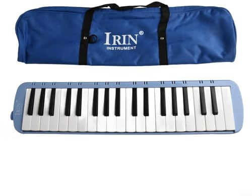 Melódica de 37 teclas fácil de tocar con bolsa y boquillas para músicos jóvenes (azul)