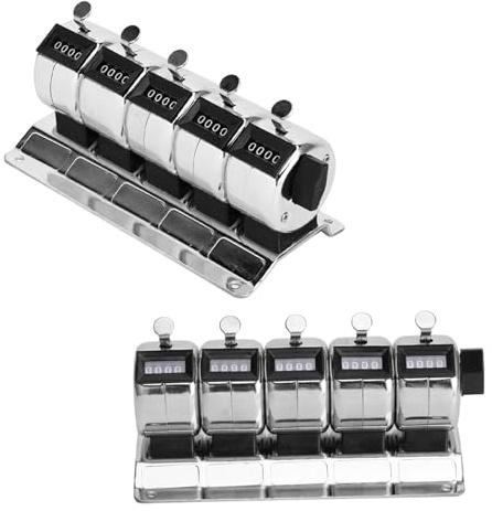 BAOFUYA Compteur, Compteur de Tours de Personnes en Acier Inoxydable avec Doigt pour Le Comptage des Terminaux d'aéroport, Statistiques d'usine, Mécanique Portable à 4 Chiffres en Métal à 4 Chiffres