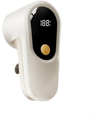 Advokingtap Removedor de pelusa recargable con 6 cuchillas, afeitadora de tela de 3 velocidades para ropa, pantalla inteligente USB suéter afeitadora para viajes, color blanco
