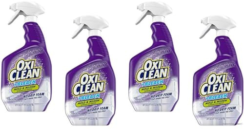OxiClean plus Bleach, No Drip Foam, Mold & Mildew Bathroom Stain Remover 30 oz. (Pack of 4)