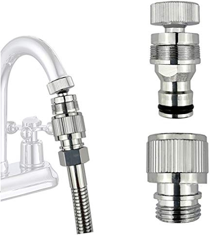Dishwasher & Sink Adapter, Shower & Garden Hose Quick Connection (3/4GHT), Bathroom/Kitchen Faucet Attachment