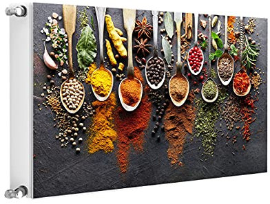TMK ArtDeko Magnetische Heizkörperverkleidung Modernes Design Einfache Montage 80x60 Magnet Heizkörperabdeckung, Gewürze