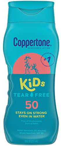 Coppertone Kids Tear Free Sunscreen Lotion SPF 50, Water Resistant, 8 Fl Oz