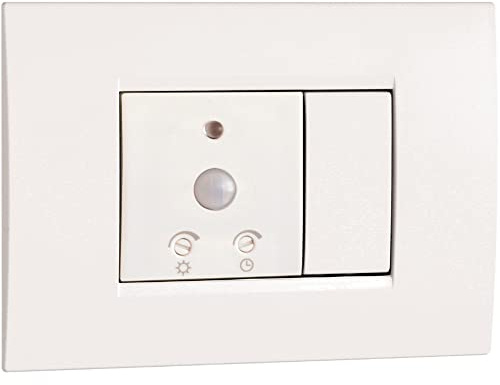 VEMER VE791100 SENS IR DUO - Rilevatore di Movimento Crepuscolare da Interno, Sensore di Movimento a Infrarossi, Installazione su Scatola da Incasso, Bianco