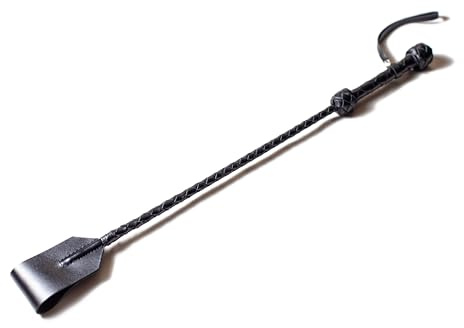 MarquiseDeBliss Genuine Leather Handcrafted Riding Crop - 20 or 29 Riding Accessory - Premium and Gentle Crops for Horses (Black, 19.7 Inches)