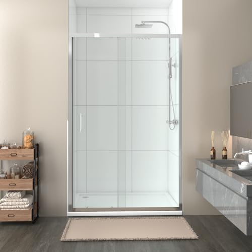 NRG 1200 x 1900mm Shower Enclosures Single Sliding Shower Door Chrome Framed