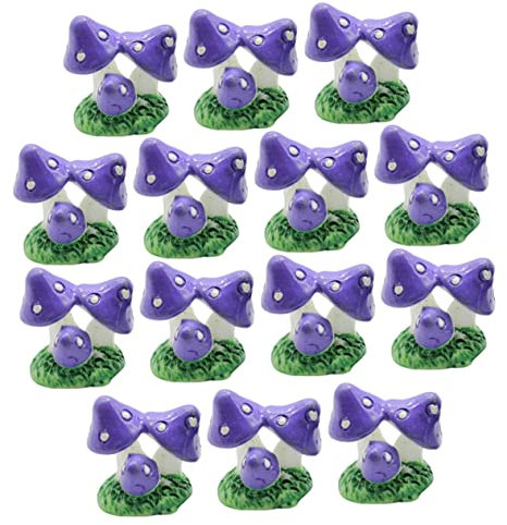 PHENOFICE 20pcs Miniatures Résine Champignons Ornements Décoration Jardin Maison Bureau