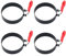 QLEUIFT 4 Pcs Acero Inoxidable Molde Redondo Tortilla Antiadherente Anillos Huevo Redondo Huevo Frito Moldes para la Sartén-Antiadherente Recubierto-Resistente al Calor Mango Viene-con Cepillo Aceite