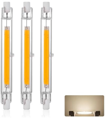 R7S LED Bulb 118mm Dimmable, LED R7S 118mm 30W Light Bulb, Equivalent J118 300W Halogen, 3000LM, Natural White 4000K, R7S COB Double Ended Reflector Linear Lamp for Ceiling Wall Lamp, 3 Pack