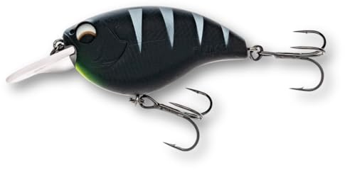 LMAB Crankbait 5,5 cm Power Vibe 55F - 3 Lauftiefen, Floating - Wobbler Barsch, Crankbait Wobbler, Kunstköder Angeln, Barsch Wobbler, Spinnfischen Köder (Black Tiger, SR | Lauftiefe 1-2 m | 12 Gramm)