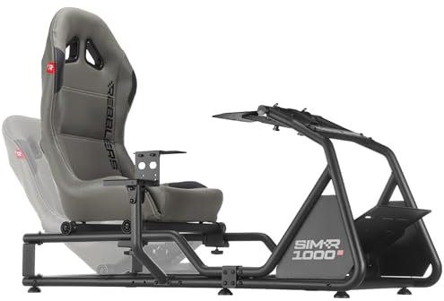 Rebblers - SIMR 1000 Sim Racing Cockpit - Gaming Rennsitz verstellbar - Simulator Cockpit für PS5, PC, Konsole - F1 Simulator - Klappbar Ergonomisch - grau (Grau)