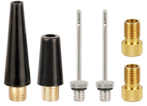 6PCS Presta Valve Adapter Kit - Bike Pump Valve Converters with Ball Inflation Needles - Metal Air Nozzle Accessories for Bicycle Pumps