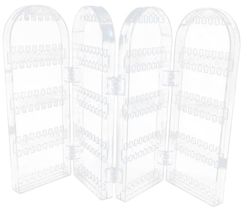 MUCKLILY Portagioie Organizer in Plastica Espositore Pieghevole Ripiani Trasparenti per Orecchini e Collane per Gioielli per Boutique e Spazi Commerciali