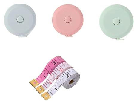 Lot de 6 rubans à mesurer miniatures portables avec tête en fer et règle de tailleur en matériaux PP légers pour couture bricolage usage domestique Règle de mesure