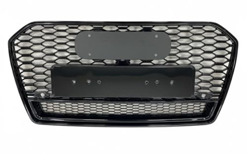 Mptuned Griglia radiatore RS6 stile grill nero lucido compatibile per Audi A6 C7.5 2015-2018 con logo