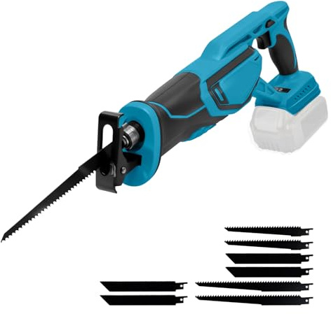 Scie sabre sans fil pour Makita 18 V, 3000 SPM, scie récipro sans fil, vitesse variable avec 8 lames de scie pour couper le bois, le métal, le plastique (sans batterie)