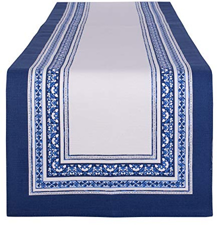 DII Table Top Décor Collection Spring & Summer Table Runner, 14x72, Porto Stripe Print