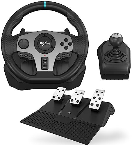 PXN V9 PC Rennlenkrad mit Pedalen und Schaltung, Gaming Lenkrad, 270/900°Vibrationen Feedback Lenkräder für PC, PS3, PS4, Xbox One, Xbox Series X/S, Switch-Gebraucht