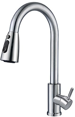 Faburo Rubinetto Lavello Cucina, con Doccetta Estraibile, Miscelatore Beccuccio con Girevole a 360 °, 3 Modalità, Risparmio Idrico.