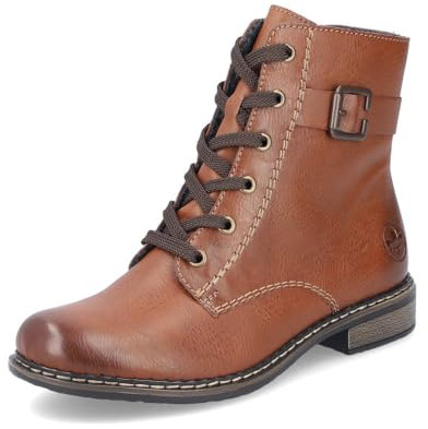Rieker Damen Schnürstiefeletten 71202, Frauen Stiefeletten,Kurzstiefel,uebergangsschuhe,uebergangsstiefel,schnürboots,braun (24),39 EU / 6 UK