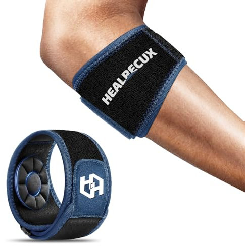 Healrecux Coudière réglable pour homme et femme - Épicondylite - Coudière pour tennis, golfeurs, sportifs, blessures de récupération