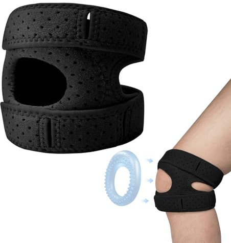 Wepai Kniebandage für Männer/Damen,Kniebandage Verstellbare Knieorthesen,Patella Stabilisierende Knieorthese für Läuferknie, Arthritis, Sport, Heilung Nach Verletzungen,Pain Relief Knee Braces(schwarz