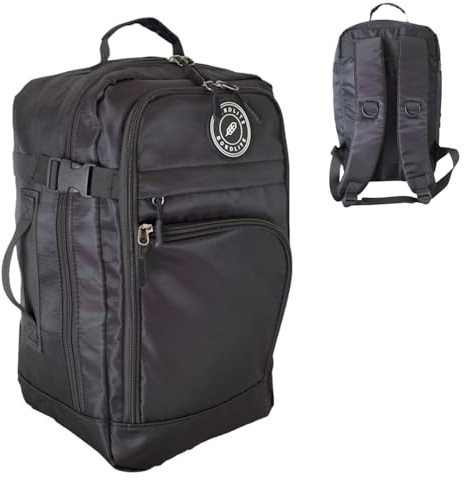 Ryanair Cabin Bag 40x25x20cm Underseat Backpack – Airline Approved Free Carry On Flight Bag | Lightweight 20L Nylon Travel Backpack Fits Ryanair, EasyJet, British Airways & More - Black