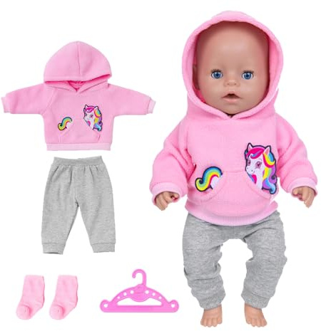 Ropa para muñecas de 35-43 cm, ropa para muñecas de bebé. Incluye ropa, camisas y pantalones, 1 prenda y un juego de calcetines para muñecas bebé de 14-18 pulgadas