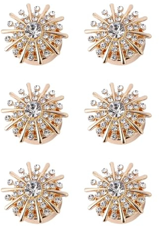 Juego de 6 fundas para botones de diamantes de imitación para mujer, blusas de, clips decorativos de, clips decorativos de botones para camisa, blusa, vestido, cárdigan, accesorios