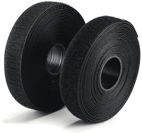 FOGAWA Klettband, 5 m, Haken und Schnalle, Rolle, Klettverschluss, nicht klebend, Band für Stoff, Kleidung, Vorhang, Breite 2 cm