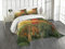 ABAKUHAUS Land Tagesdecke Set, Portland Japan Garten, Set mit Kissenbezügen Waschbar, für Einzelbetten 170 x 220 cm, Gelb Grün Orange