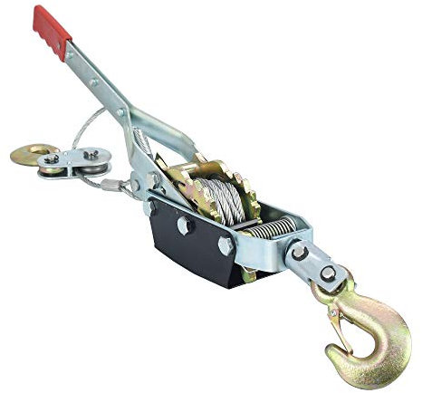 VERRICELLO PARANCO MANUALE PULEGGIA ARGANO SOLLEVAMENTO LEVA 4000KG 2 MARCE 2 GANCI