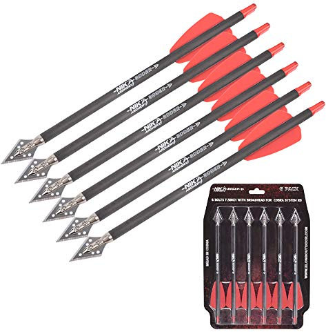 ELONG OUTDOOR Armbrust Pfeile 7,5 Bolzen für Ek Archery Adder Cobra System mit 2 Flügeln für Zielbogenschießen Schießen Bogenschießjagd 6 / STK