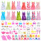Vicloon 93 Puppenkleidung Kleidung Schmuck Zubehör Hochzeit Party Abendkleider für Puppen = 16 Kleider 20 Schuhe 10 Tasche 47 Zubehör, Kleidungsstücke für Puppen