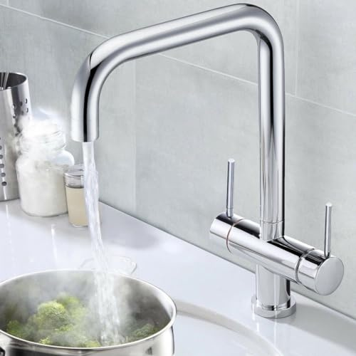 Nes Home 3 in 1 Instant Boiling Hot Water Kitchen Tap Chrome, Tap Only with Cool Touch
