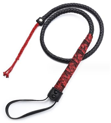 BASKANIA Riding Whip,Faux Leather Whip for Horse Handmade Whip Horse Crop Equestrian Sports Horse Whip Crops Weave Red Rope Chain