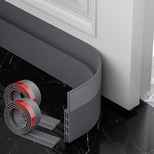 AOTUAO Boudin de Porte Isolant 200 X 5 CM - Anti Froid, Bruit, Humidité, Poussière, Cafard et Insectes avec Bas de Porte (Gris)