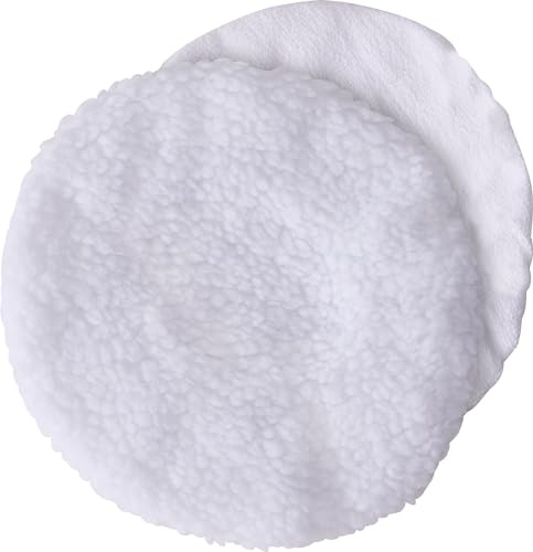 cartrend Juego de almohadillas de pulido de 150 mm para máquinas pulidoras con plato de pulido de 150 mm, almohadillas de pulido de piel sintética, 1 rizo para aplicar y pulir, juego de dos piezas,