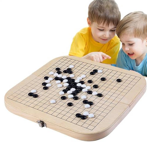 Go Game Set – Classico set da gioco da tavolo con tavola in legno 19 x 19, Go Stones e custodia | Gioco creativo, per principianti, avanzati e avanzati, ideale per gli amanti della