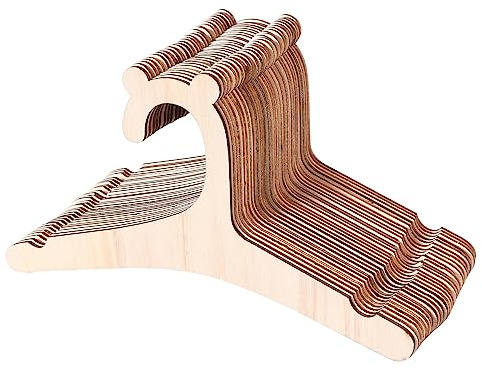 Elqubkan 30 Piezas de Perchas de Madera para Ropa de Percha de Madera Natural para Perchero de Ropa de DecoracióN de HabitacióN Infantil para NiñOs