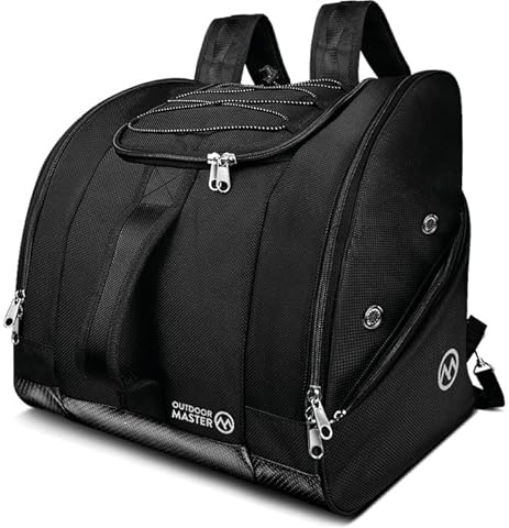 OutdoorMaster Borsa Porta Scarponi Sci Modello Polar - Ideale per Maschere e Scarponi da Sci - Sacca Impermeabile con Compartimenti Separati - Tasche Extra e Tracolla Regolabile