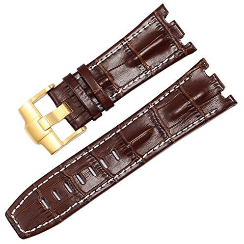 Bracelet de Montre en Cuir véritable, pour AP 15703 Royal Oak Offshore série 28mm, Bracelets de Montre Crocodile