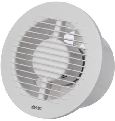EUROPLAST Ø 125mm Aspiratore Bagno con Timer e Sensore di Umidità - Ventola Aspirazione Bianca - Estrattore Aria - Ventilatore da Parete per Cucina, Garage, WC
